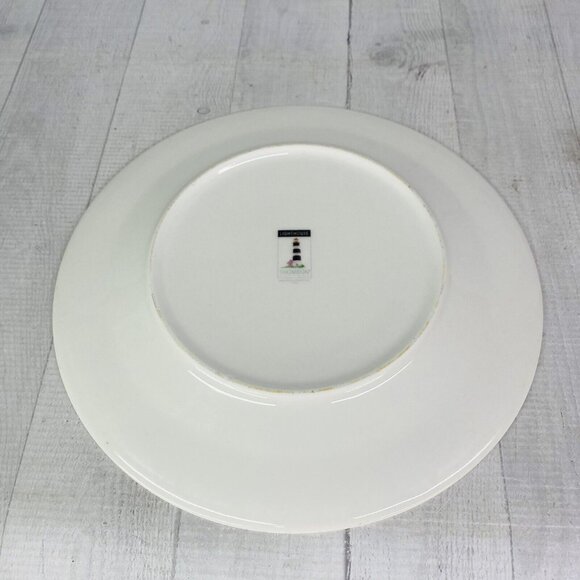 Thomson Pottery LIGHTHOUSE Birds Boats Coastal Stoneware Dinner Plates Set of 4 - Picture 9 of 16